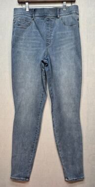 SPANX Ankle Skinny Jeans Pull On Tummy Control Denim Vintage Wash Size XL